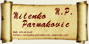 Milenko Parmaković vizit kartica